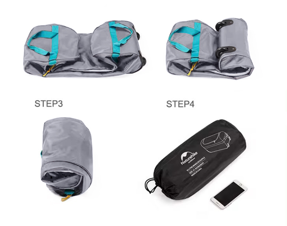 Сумка дорожная Naturehike А027, с колесами,110 л., серая