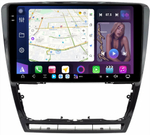 Магнитола для Skoda Octavia A5 2004-2013 (рамка черная глянцевая) - FarCar XXL005M монитор 10.36" 2K QLED на Android 14, TS20, 8+256Гб, CarPlay, 4G SIM-слот