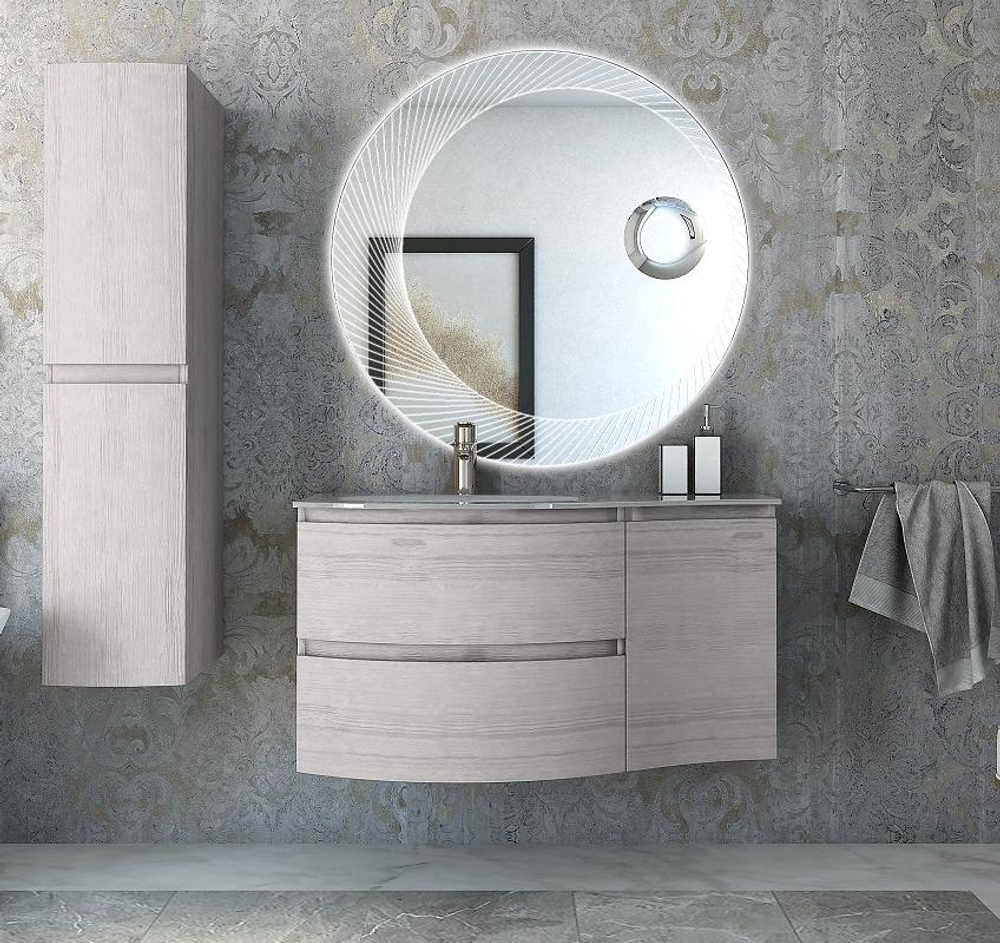 Мебель для ванной чаша слева Cezares VAGUE 104 Rovere sbiancato 54847+54848