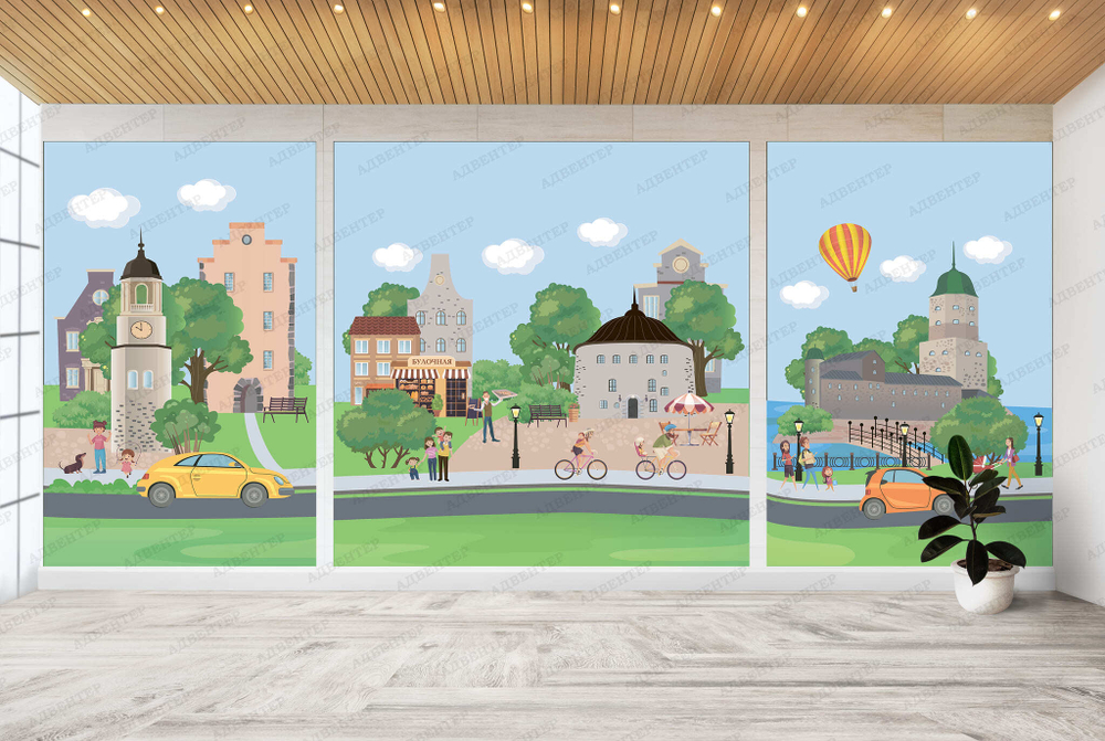 Фотообои Выборг. Часовая башня 118