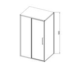 Душевой уголок Slim 8mm VSR-4SLP9012CLB, 1200*900, черный, стекло прозрачное