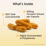 Jarrow Formulas, Curcumin 95, экстракт куркумы, 500 мг, 60 растительных капсул