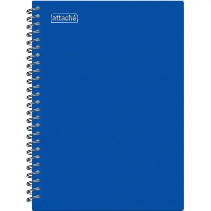 Бизнес-тетрадь А4,120л,гребень,обл.пластик,клетка, Attache Plastic, синий