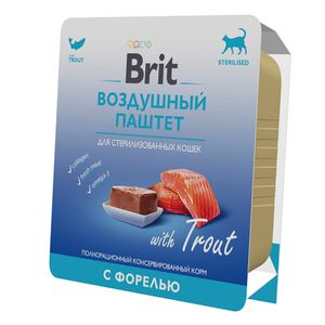 Воздушный паштет для стерилизованных кошек Brit Premium, форель