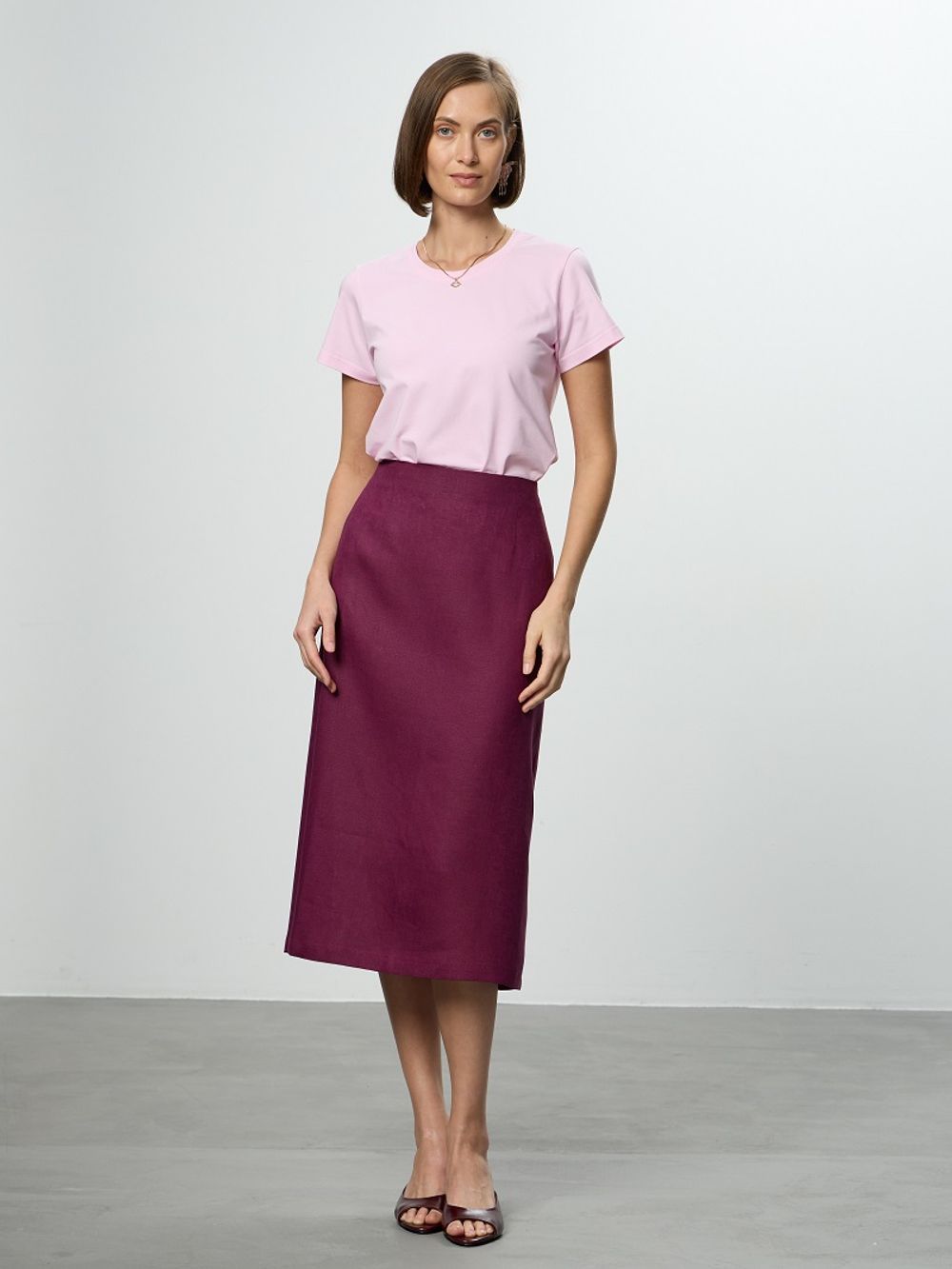 Футболка прямая розовая