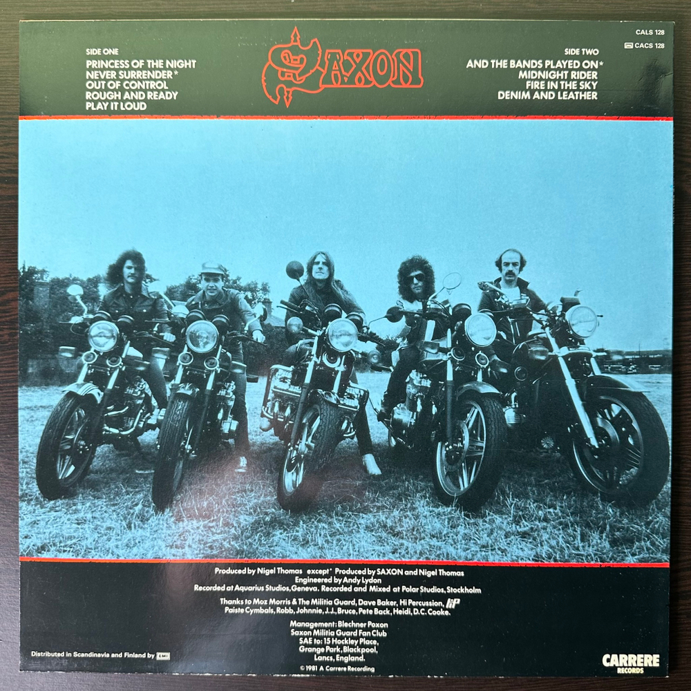 Saxon ‎– Denim And Leather (Скандинавия 1981г.)