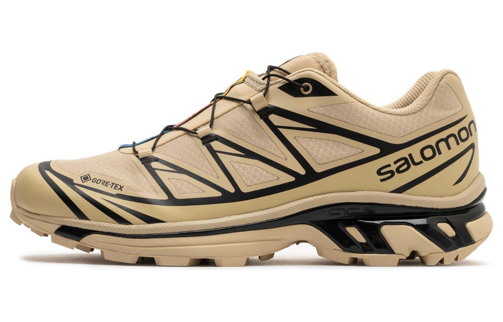 SALOMON Salomon X-6 GTX comfortable and versatile shock absorption low-cut outdoor functional shoes for men and women the same khaki color