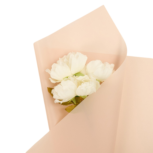 Пленка упаковочная матовая Персиковая, 50 мкр / 58 см*58 см