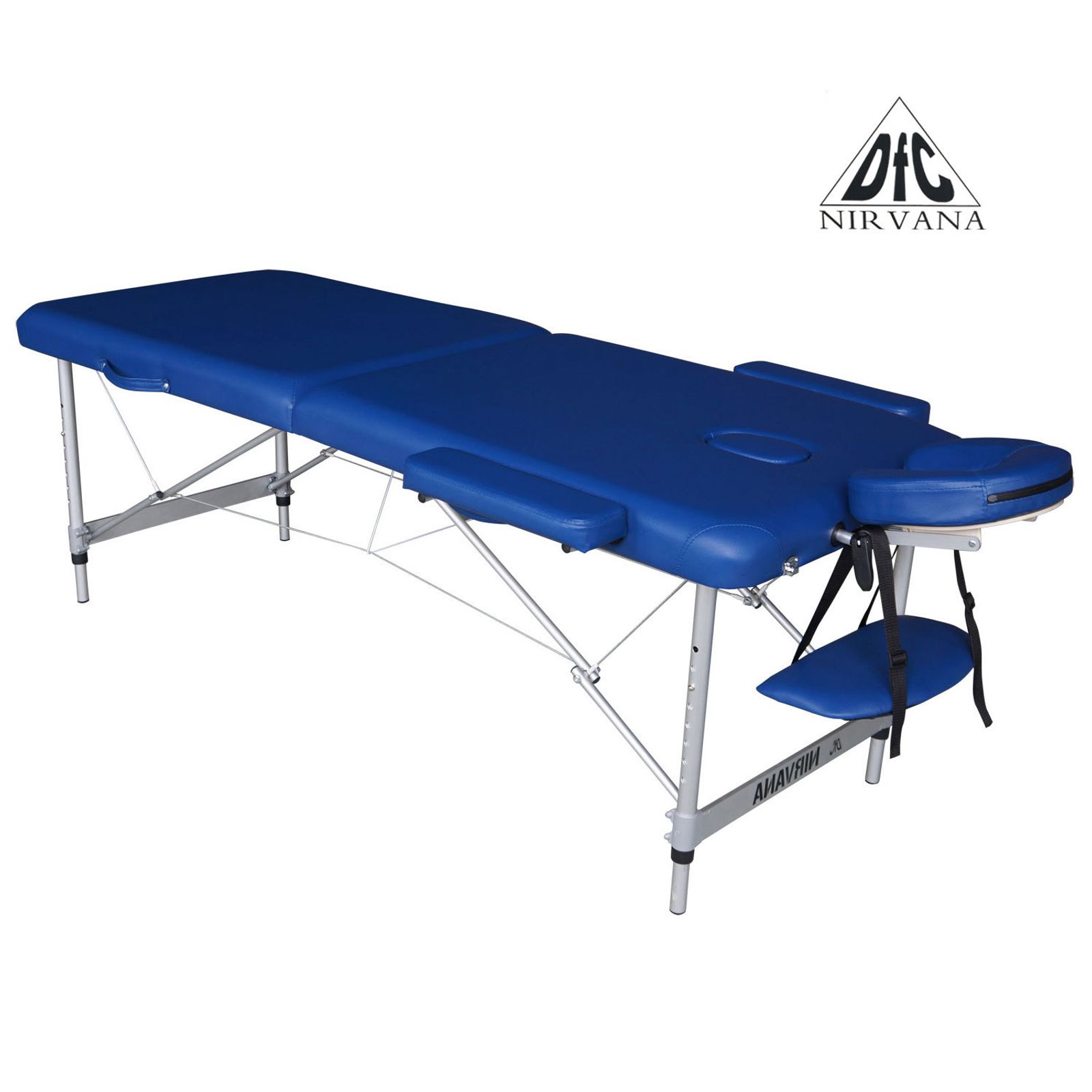 Массажный стол DFC NIRVANA, Elegant LUXE, 186х70х4 см, алюм. ножки, цвет голубой (Navy) фото №2