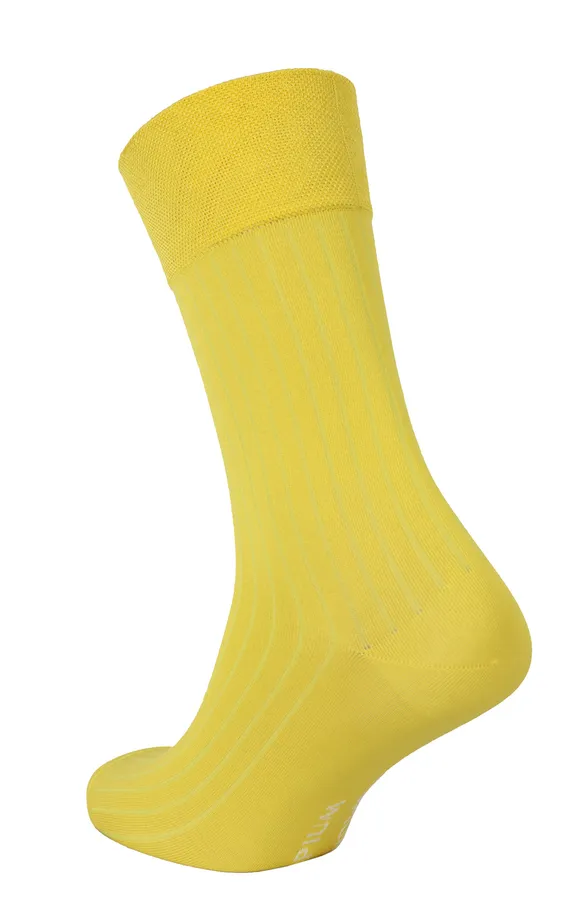 Мужские носки Premium "в рубчик" Желтый