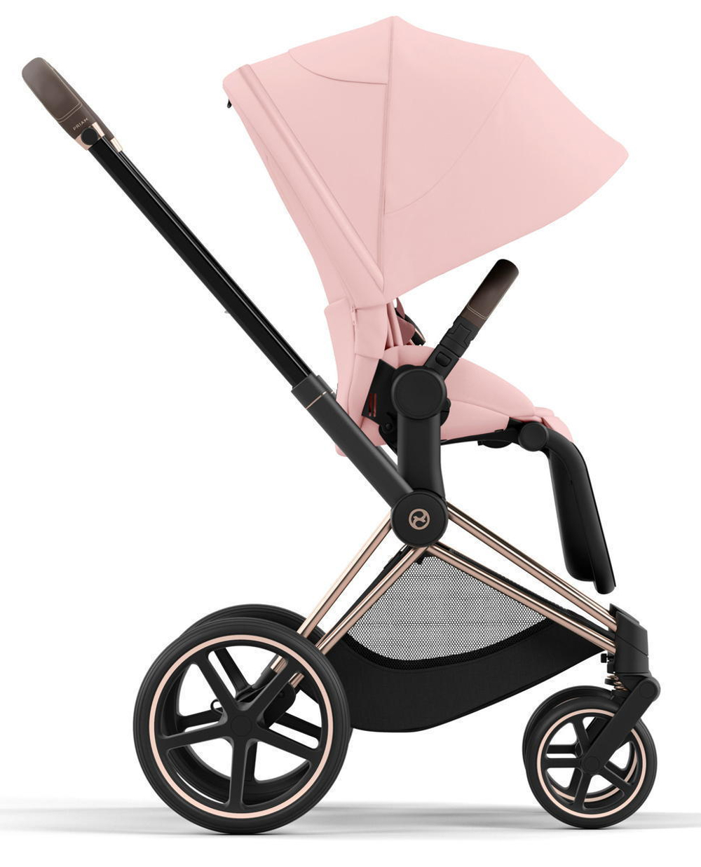Коляска 3 в 1 Cybex Priam IV Rosegold complete и автокресло Aton B2 i-Size Bay Blue Peach Pink