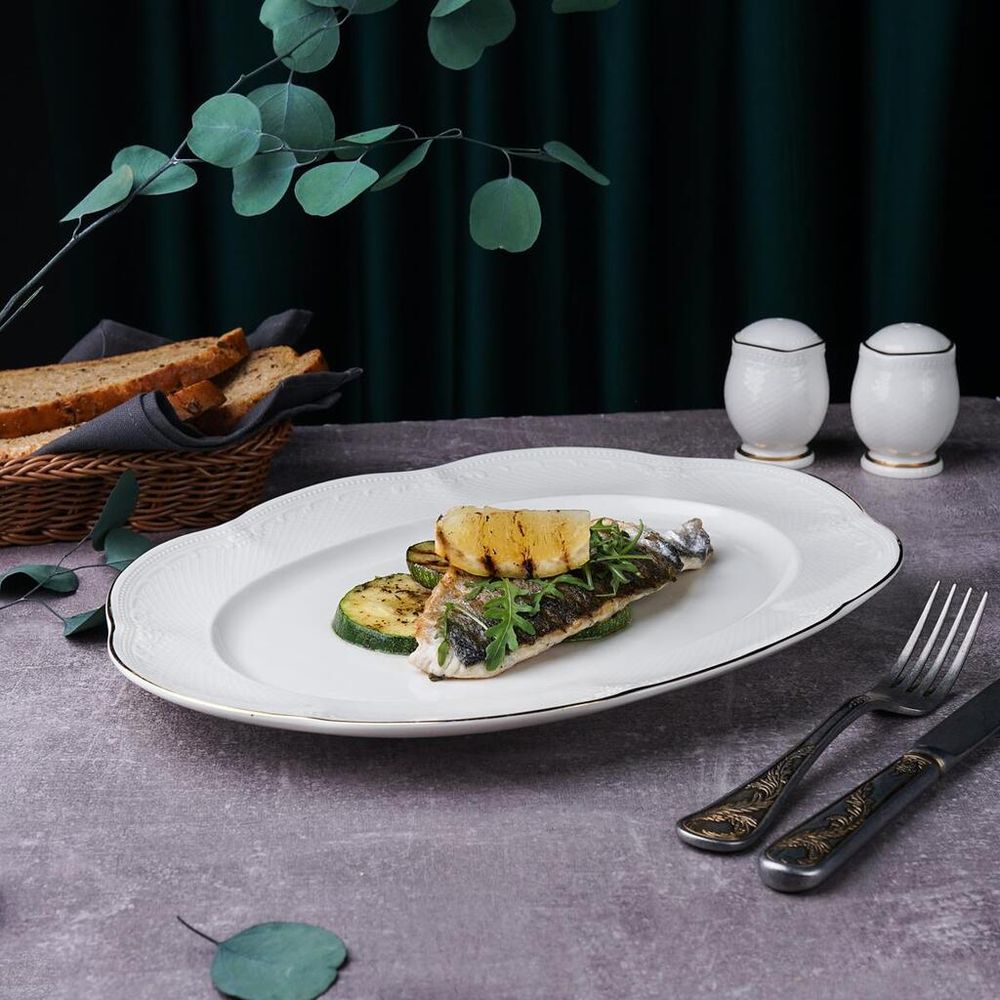 Блюдо овальное 36*27 см h2,8 см Gold Aristocrat Noble [1]