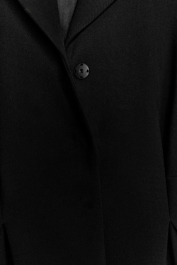 ZARA БЛЕЙЗЕР ИЗ РЕЛЬЕФНОЙ ТКАНИ С БАСКОЙ — ZW COLLECTION, ЧЕРНЫЙ