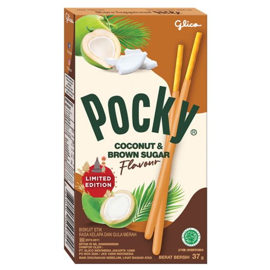 Покки соломка в шоколадной глазури со вкусом кокоса и тростникового сахара, 37 г (Индонезия)