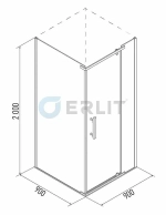 Душевой уголок Erlit Comfort ER 10109H 90x90