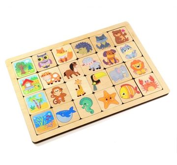 Игра развивающая деревянная "Кто где живет"