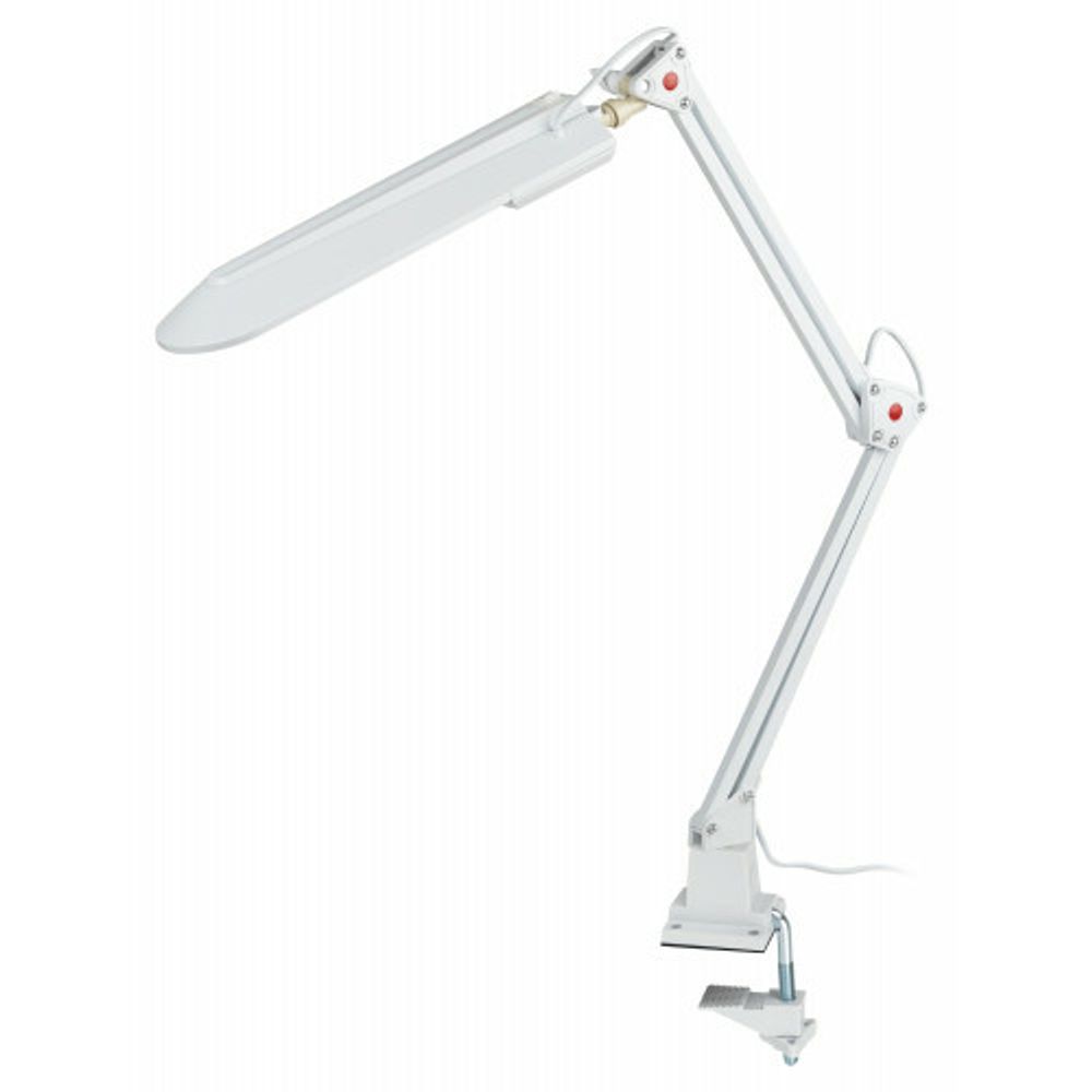 Настольный светильник ЭРА NL-201-G23-11W-W с лампой PL на струбцине белый