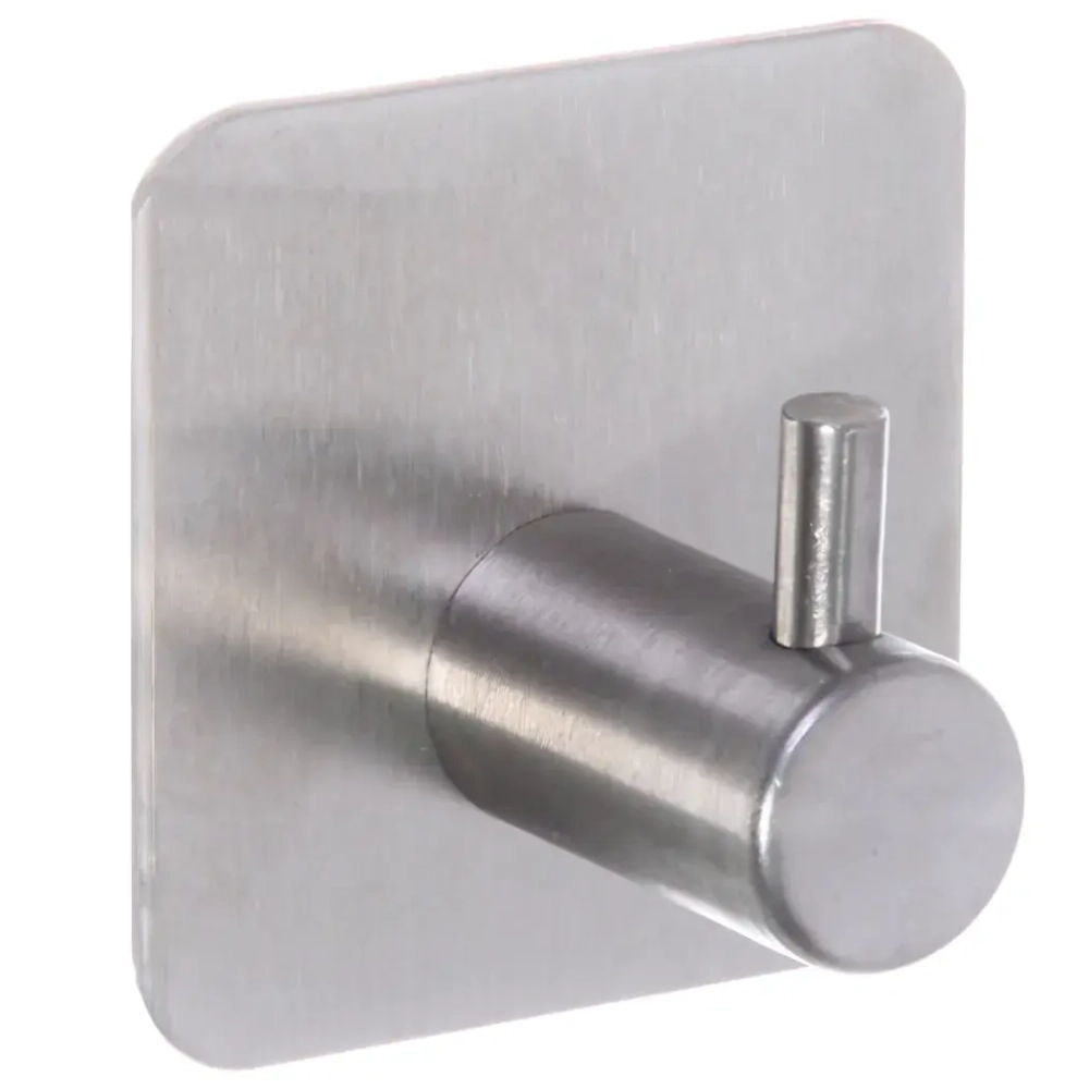 Крючок из нержавеющей стали на липкой основе 3М «БАСТОФ», форма квадрат, нагрузка до 5кг/4,5см