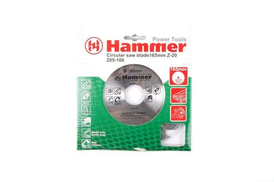 Диск пильный Hammer 205-106 CSB WD 165мм*20*30/20мм  по дереву