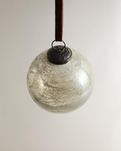 ZARA HOME ЕЛОЧНОЕ ИГРУШКА В ФОРМЕ ШАРА С ЭФФЕКТОМ ПОТРЕСКИВАНИЯ, СЕРЫЙ