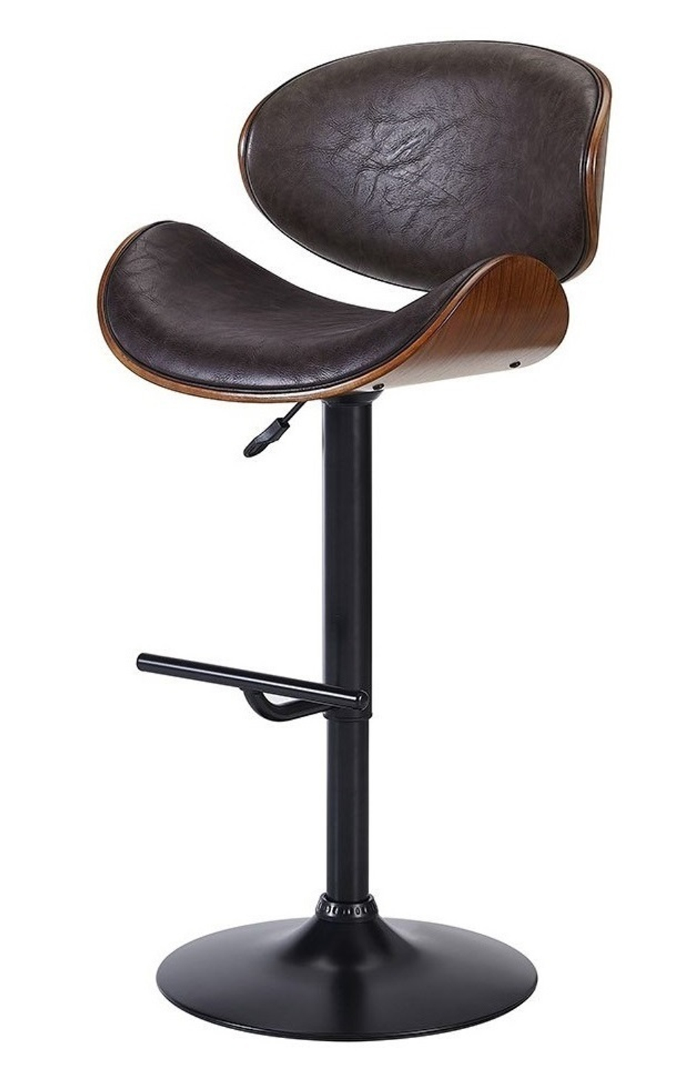 Стул барный JY1076 коричневый/черный