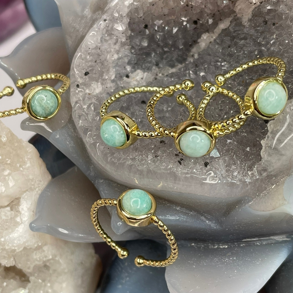 30769 Амазонит Кольцо 8мм от 17р раздвижное