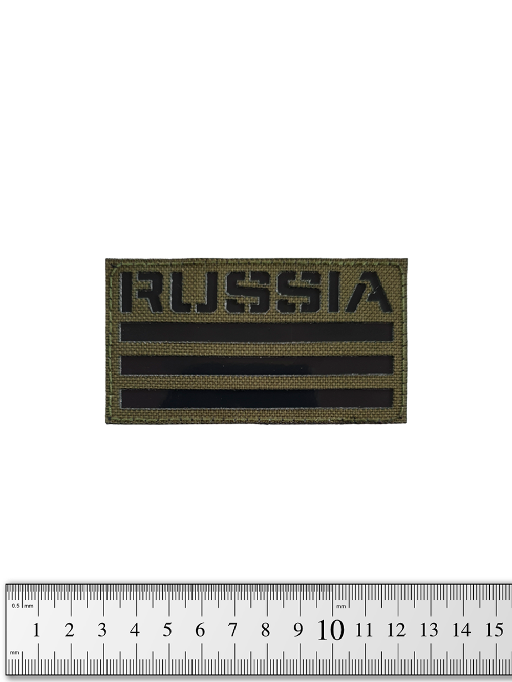 Шеврон Флаг Russia кордура с ИК ремиссией 5х9 см. Олива