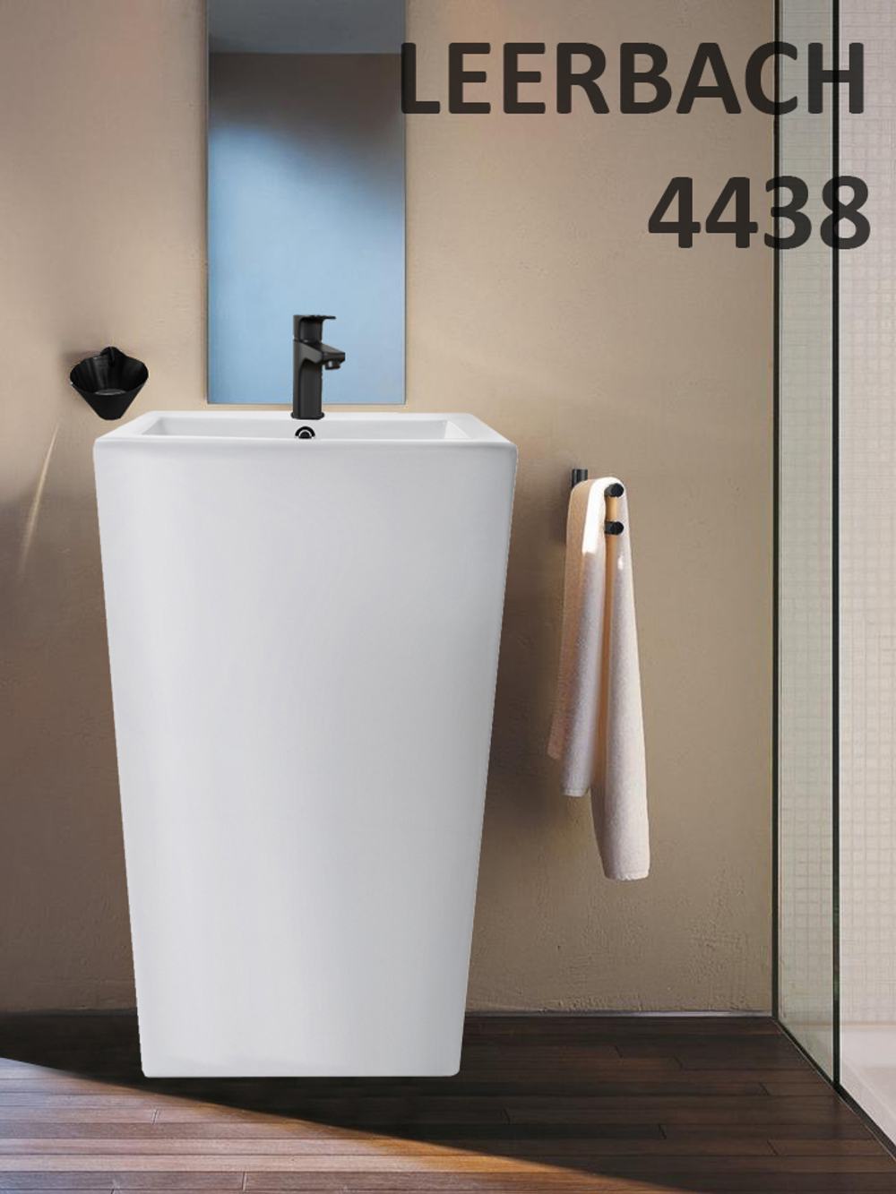 Раковина напольная  WeltWasser WW LEERBACH 4438 GL-WT 440х380х850