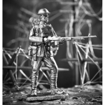 Оловянный солдатик Солдат американского экспедиционного корпуса с автоматической винтовкой Браунинга, 1918 г.