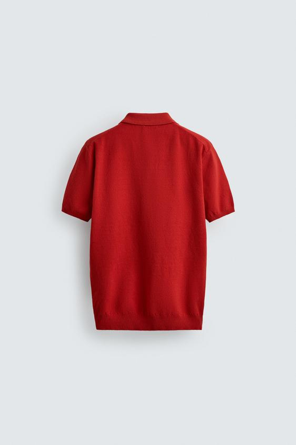 ZARA ТРИКОТАЖНОЕ ПОЛО КЛАССИЧЕСКОГО КРОЯ, КРАСНЫЙ
