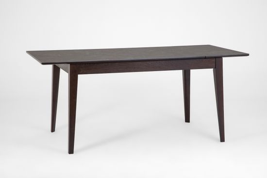 Стол Франк (дуб/нога светлый дуб с чёрной патиной/столешница керамика жемчуг)