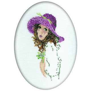 "Дама с букетом"-R292 вышивка