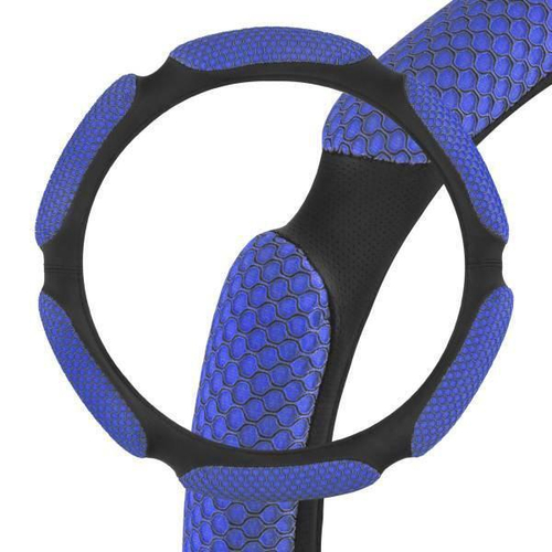 Оплетка руля M Skyway Eco экокожа/сетка (6 подушечек) синяя