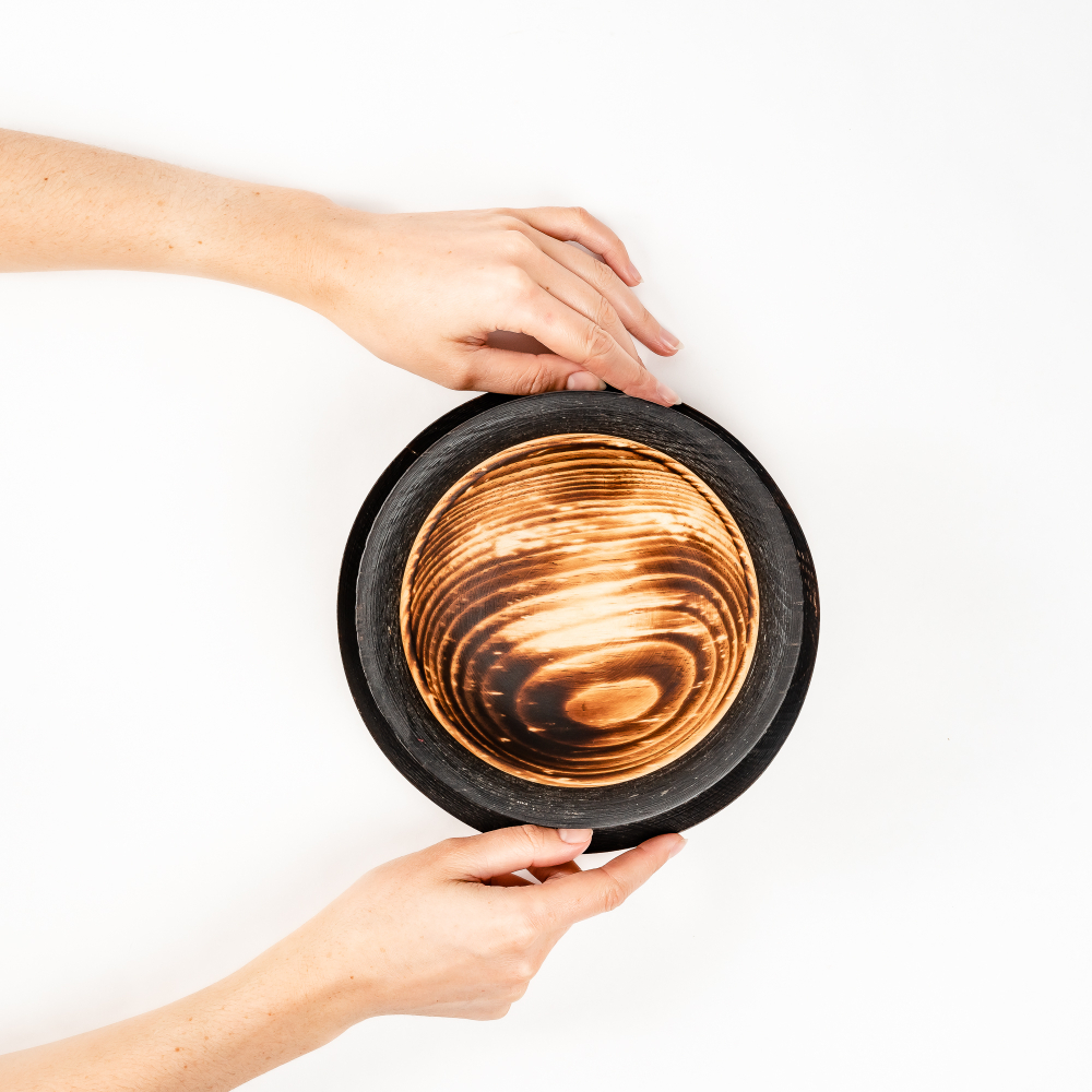 Набор деревянных тарелок из дерева сибирский кедр - 2 шт. TN76