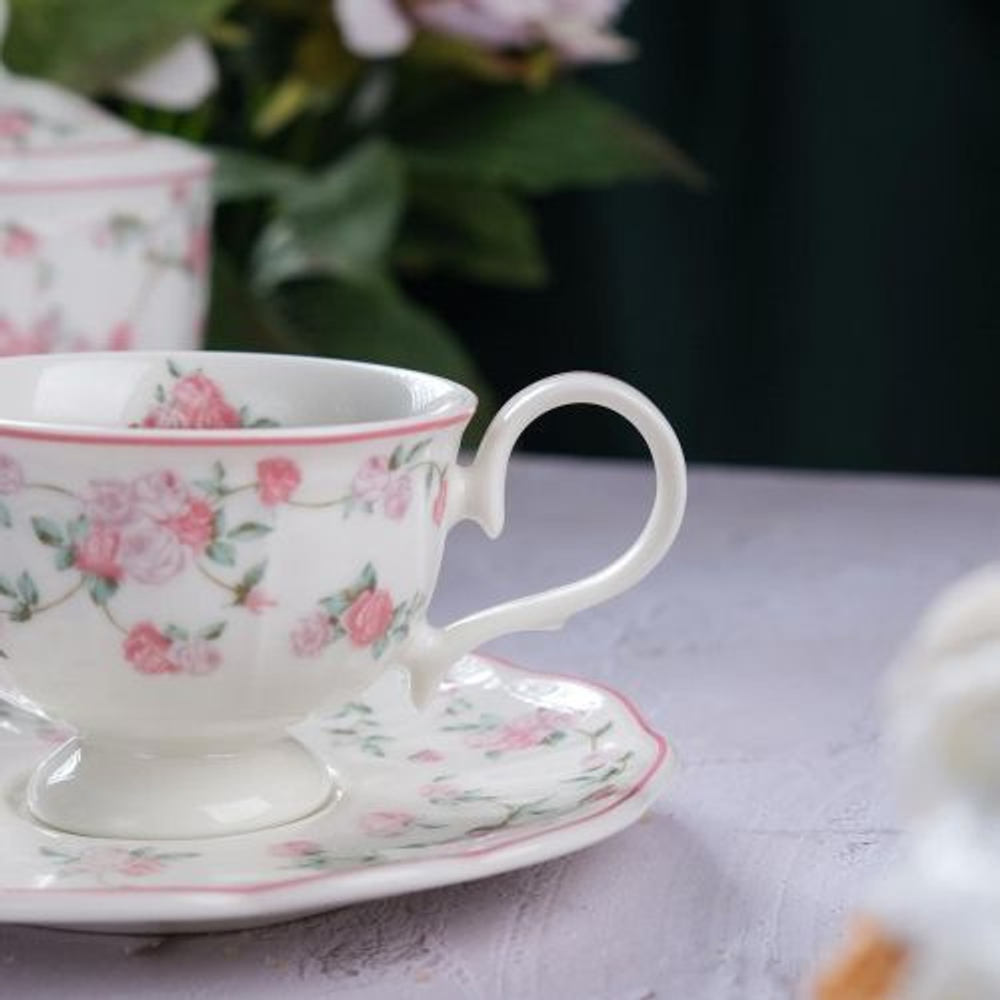 Кофейная пара 100 мл,фарфор "NOBLE" серия "Retro Ritz-La Vie En Rose"