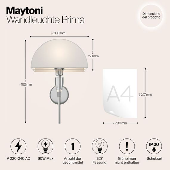 Настенный светильник Maytoni Prima Z034WL-01CH