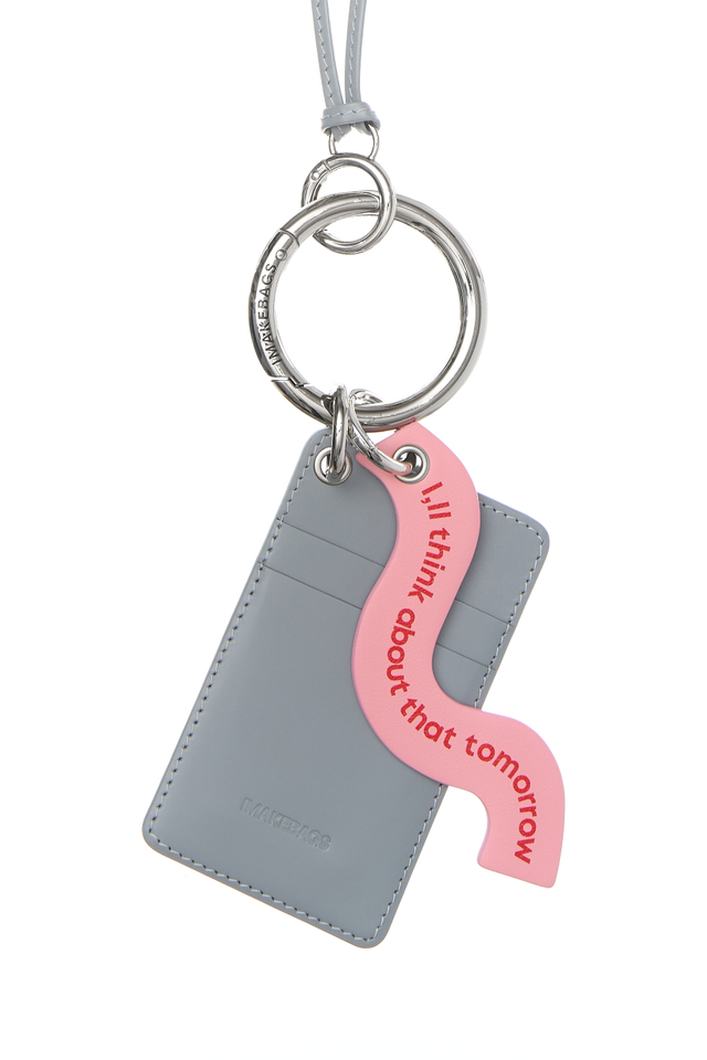 Подвеска - картхолдер с карабином GREY