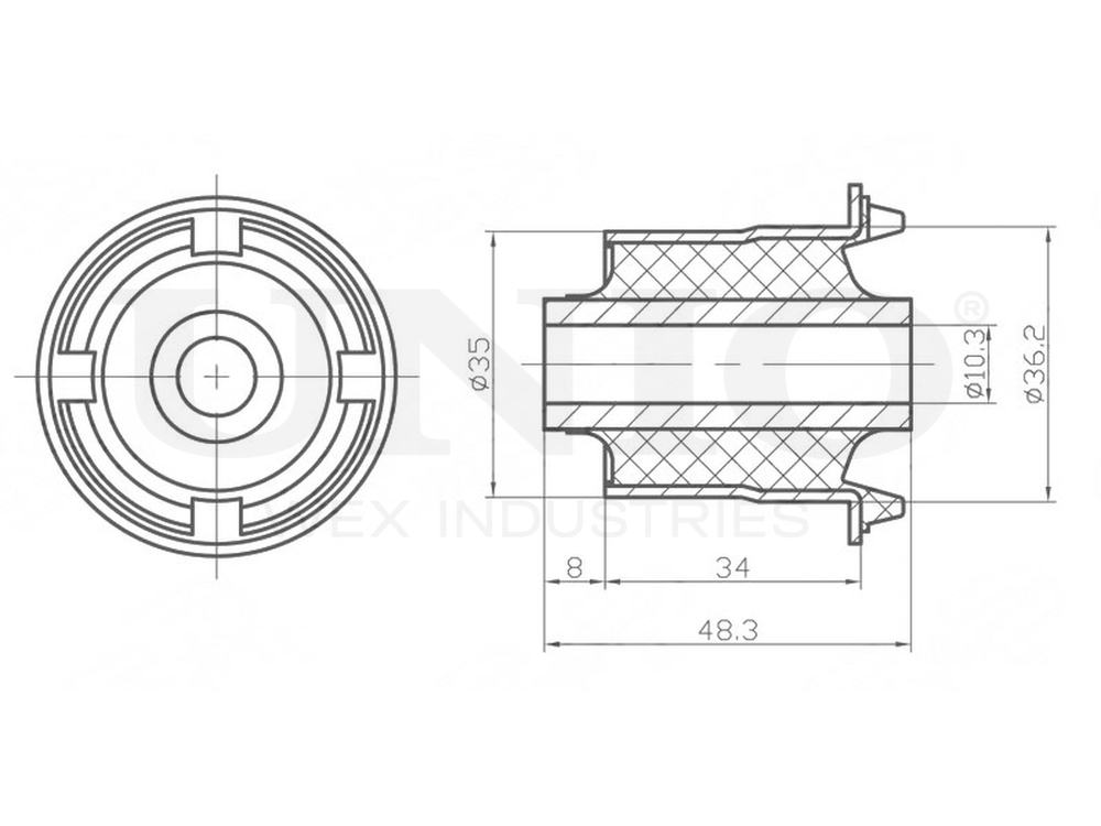 Сайлентблок внутренний переднего верхнего рычага UNIO RMP-20617