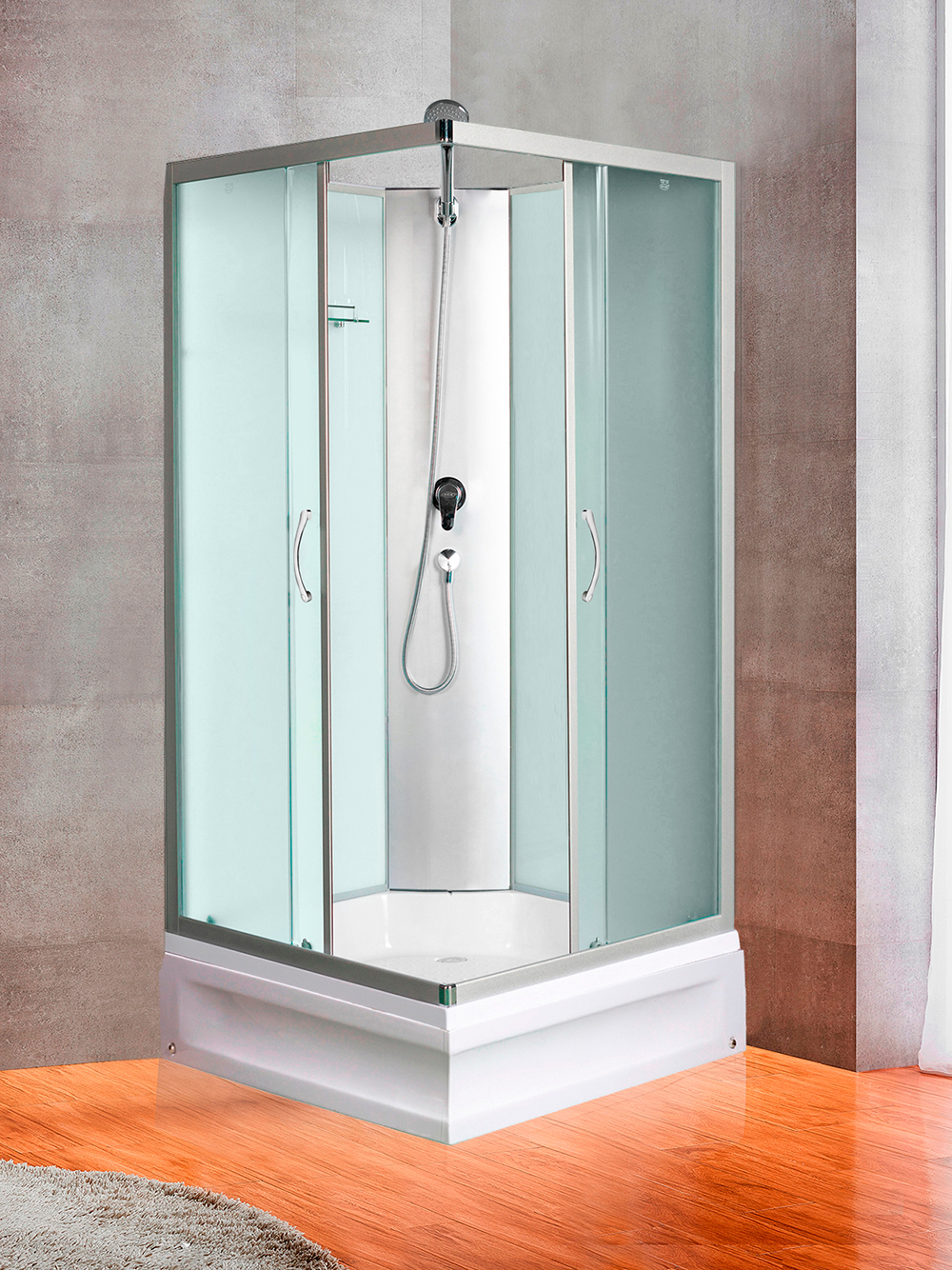 Душевая кабина RIVER QUADRO Б/К 100/80/24МТ 100x80x205 10000002985 Универсальная Прямоугольная