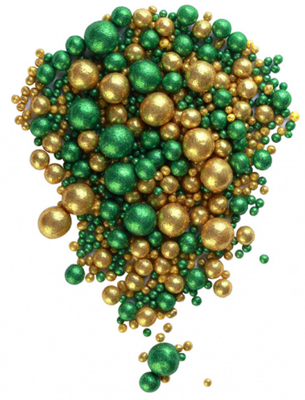 Жемчуг МИКС №716 БЛЕСК ЗЕЛЕНЫЙ/ЗОЛОТО  (Россия) 50г