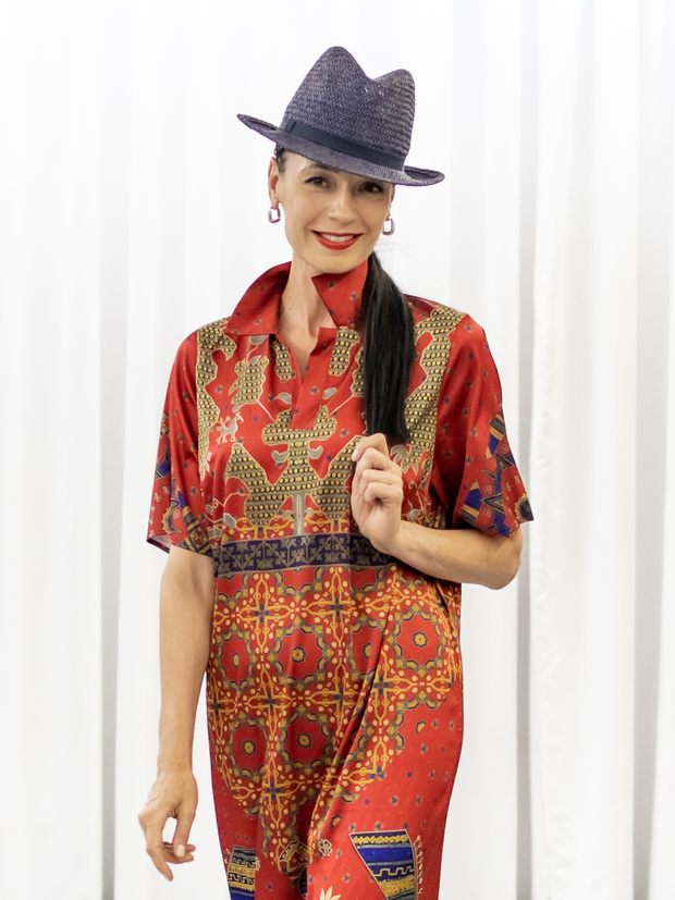 Платье-рубашка "Макошь", по мотивам древнерусской обережной вышивки