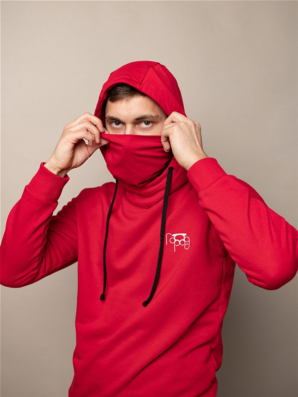 Худи мужское красное ниндзя Город Горький