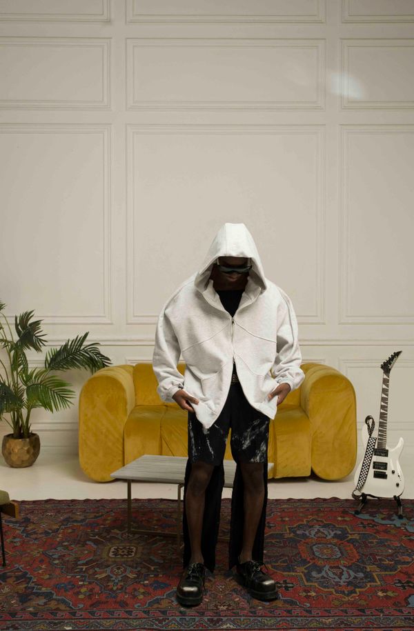 Худи Zip White Gray LPS светло-серый - фото 1