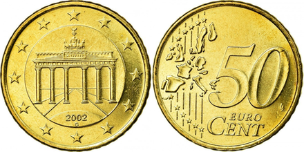 Германия 50 евроцентов, 2002-2006 XF