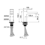 Смеситель для раковины WONZON & WOGHAND CUBE 2.0, Черный матовый (WW-88018068-MB)