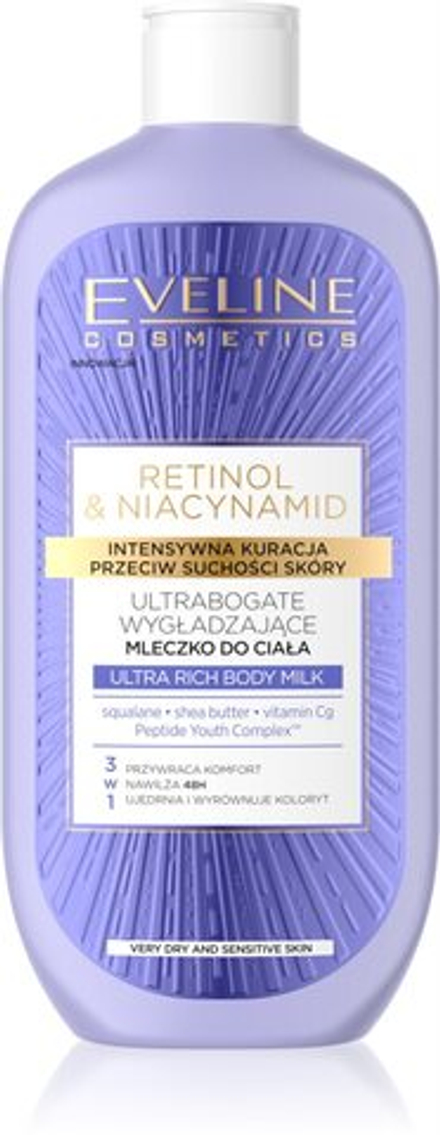 Eveline Cosmetics Retinol & Niacynamid - интенсивно питательное молочко для тела с разглаживающим эффектом /   350  ml  / GTIN 5903416053088