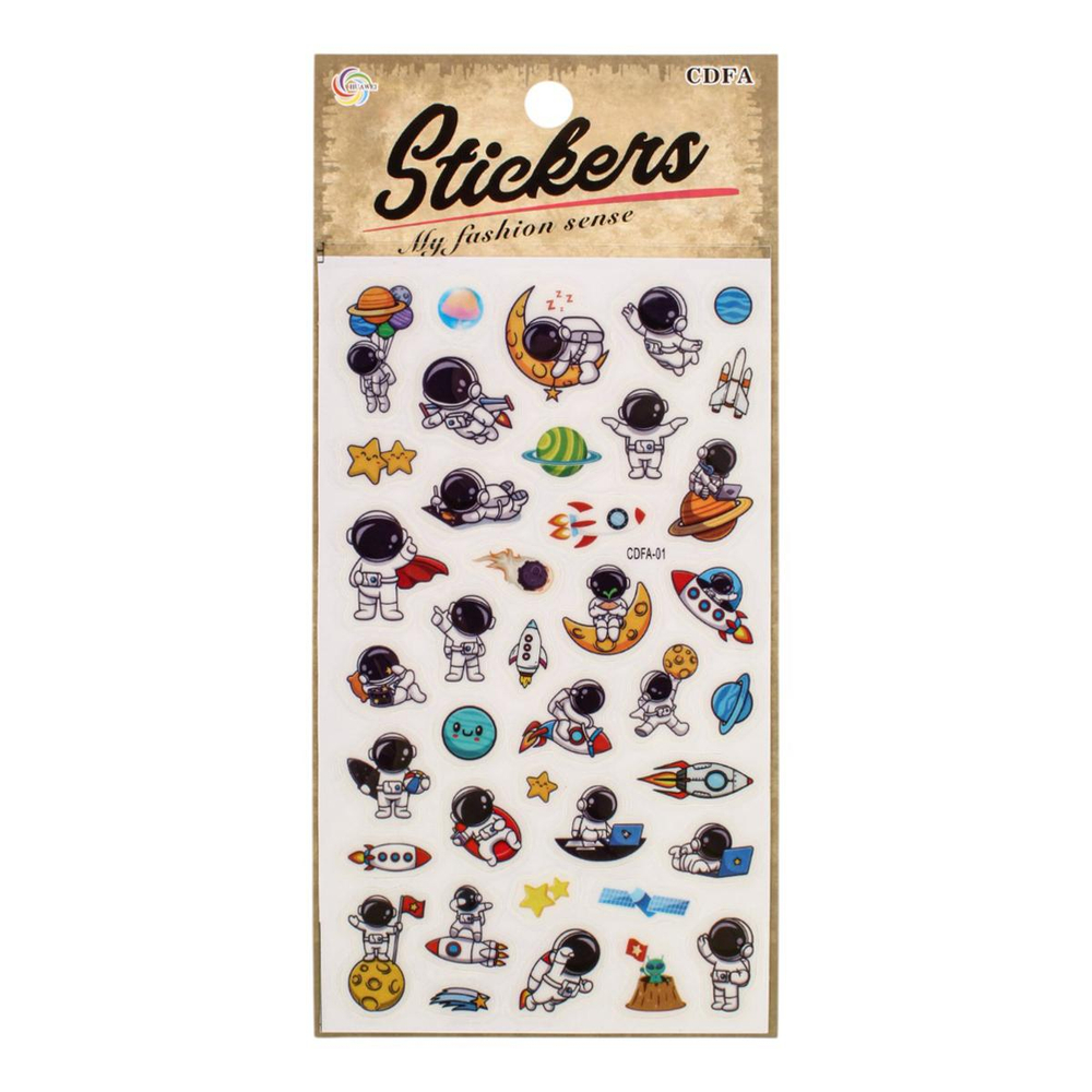 Наклейки "Космонавты" 21,5*11см. светятся в темноте