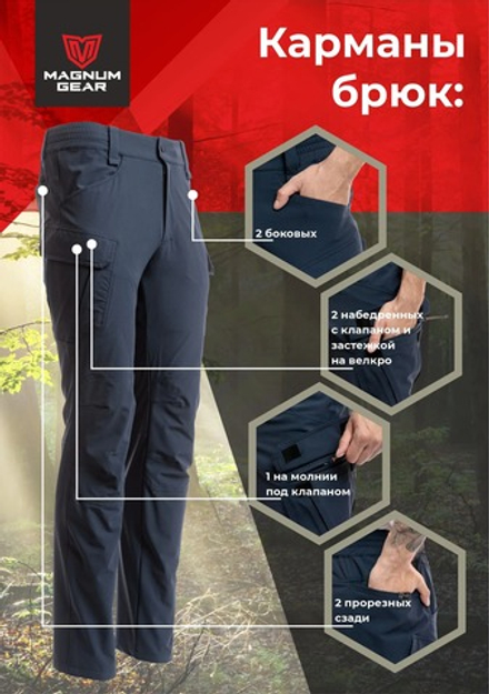 Брюки МАГНУМ TREK FLEX синий
