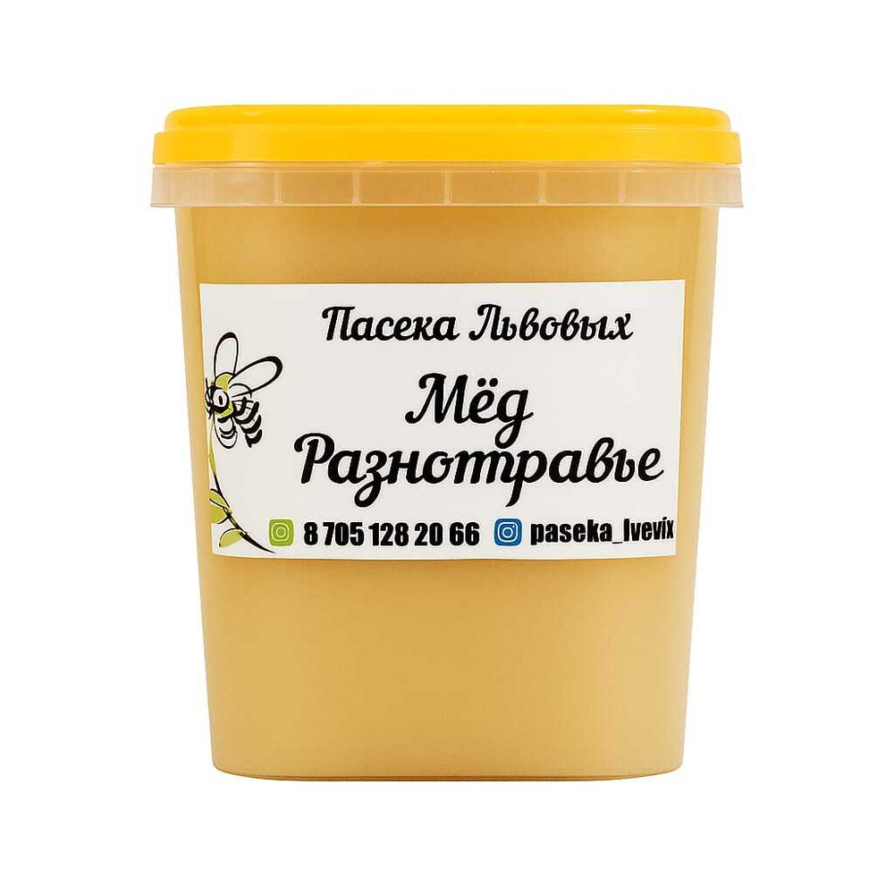 Мед разнотравье цветочный "Пасека Львовых" 1 кг