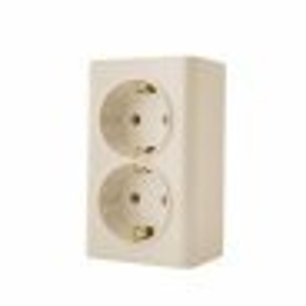 Розетка 1-местная крем с/з о/п евро Profitec Веста Эко ВЕ060103 021
